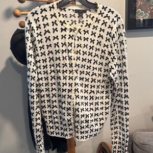 J. Crew Black and White Patterned Cardigan